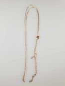 Schieberkette für Damentaschenuhr - Karabiner gestempelt Gelbgold 333, geometrischer Jugendstil-