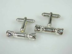 Paar Manschettenknöpfe - Silber geprüft, Kippknebel, Maße: ca.24,2 x 6,8 mm, Gewicht: ca.11,2g