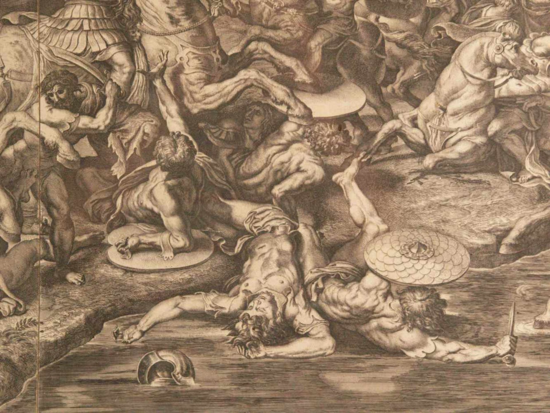 Aquila, Pietro (1650-1692) - "Die Schlacht von Konstantin und Maxentius an der Milvischen Brücke" ( - Bild 7 aus 16