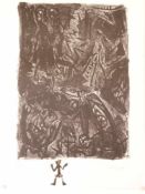 A.R.Penck (1939 Dresden - 2017 Zürich) - Lithographie (Probe), unter der Darstellung in Blei