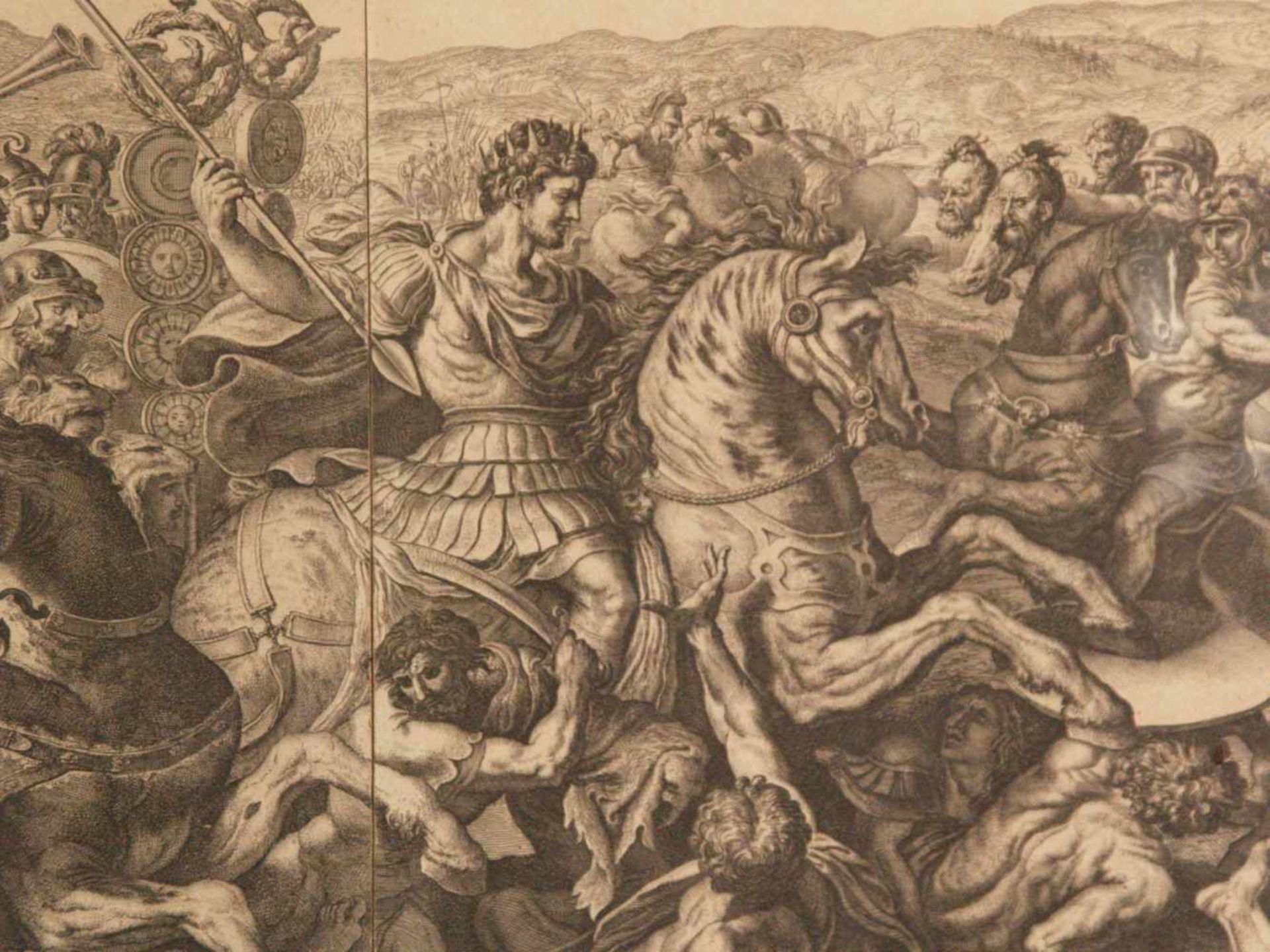 Aquila, Pietro (1650-1692) - "Die Schlacht von Konstantin und Maxentius an der Milvischen Brücke" ( - Bild 2 aus 16