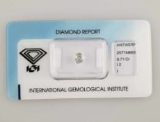 Loser Diamant im Altschliff - ca.0,71ct, ca.5,34x5,62x3,43mm, Reinheitsgrad I2, keine Fluoreszenz,