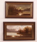 Pick, Anton (1840 Görz-1905 Wien) - Paar Pendantbilder mit Seelandschaften, jeweils Öl auf Holz,