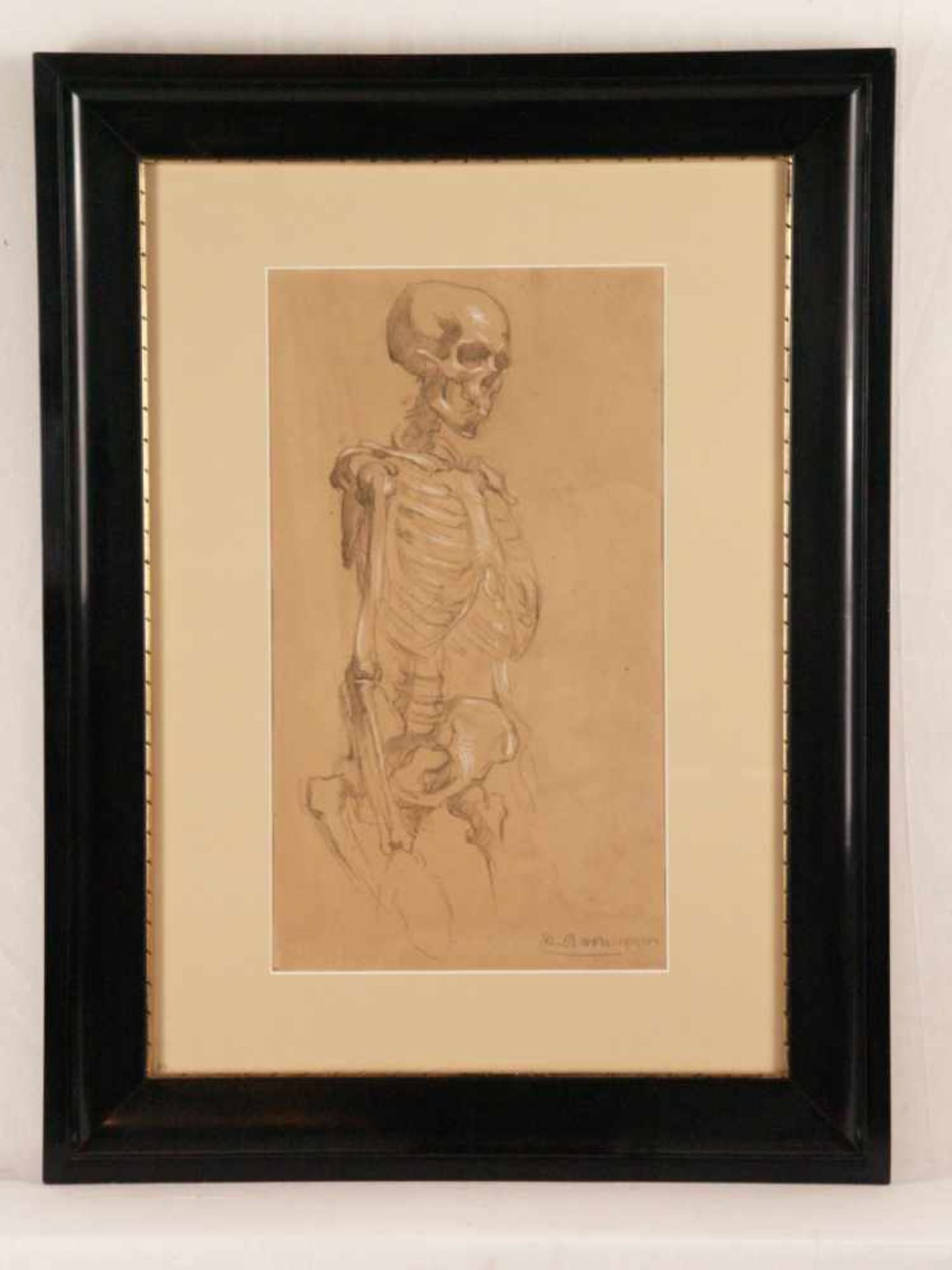 Bach, Andreas (1886 Nürnberg - 1963 ebd.) - "Memento Mori - Skelettstudie", 1906/07, schwarze