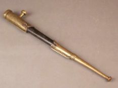 Opiumpfeife - Tibet, Horn/Messing, graviert,reich verziert,L.ca.37 cm, GebrauchsspurenOpium pipe -