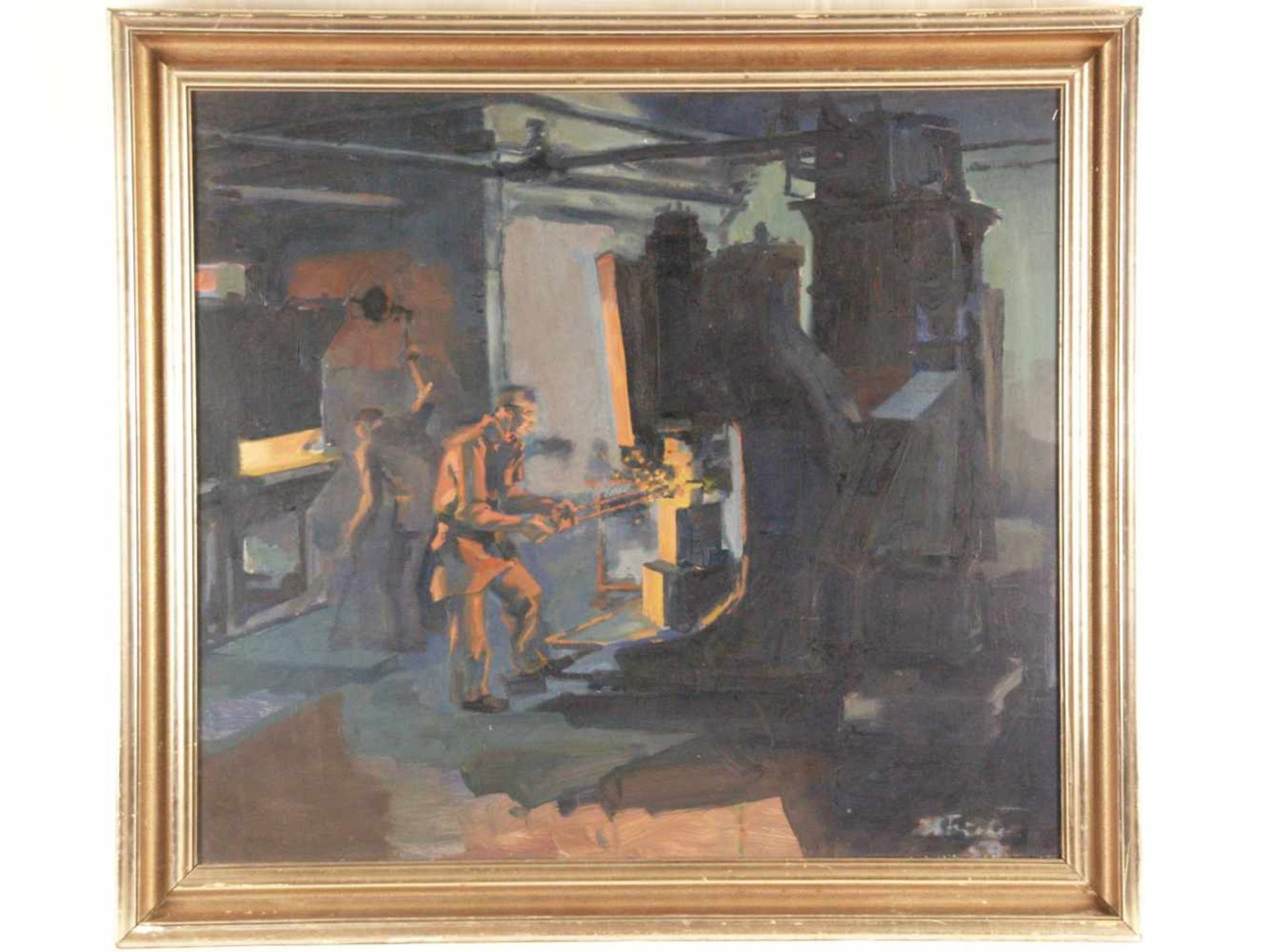 Fricke, Helmut (1886-1966) - "In der Hammerschmiede", Öl auf Faserplatte, unten rechts signiert