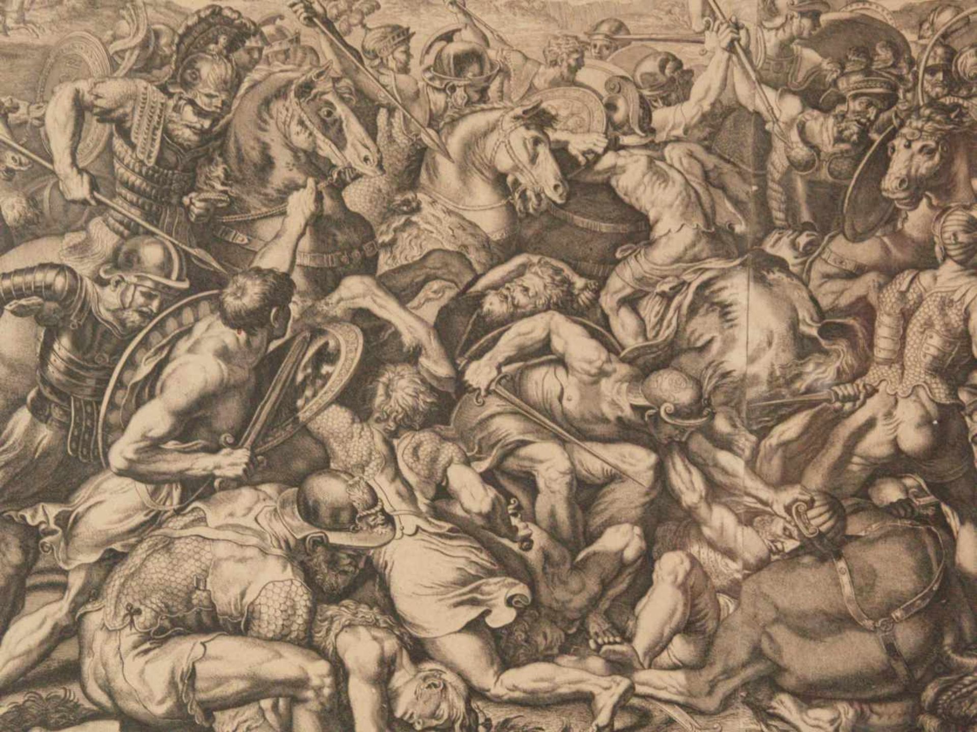 Aquila, Pietro (1650-1692) - "Die Schlacht von Konstantin und Maxentius an der Milvischen Brücke" ( - Bild 5 aus 16