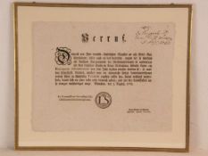 Verruf - Emigrationsverbot, München den 5.August 1760, Franz Michael von Solati (kurfürstlicher