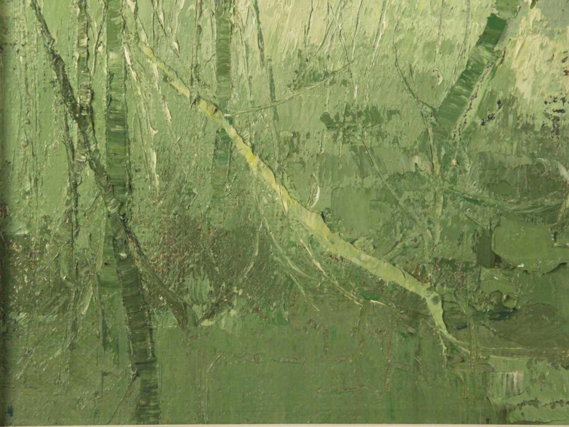 Gnocchi, Franco (geb. 1945 Gallarate, Norditalien)- "Verde", Waldlandschaft mit Fluss in grünen - Bild 5 aus 7
