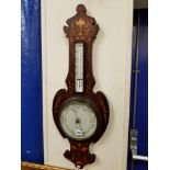 VICTORIAN ROSEWOOD INLAID BAROMETER