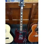 GIBSON EPIPHONE SGTRIBUTE ELECTRIC GUITAR ON STAND