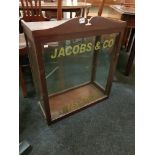 ANTIQUE GLAZED JACOBS & CO BISCUITS DISPLAY CABINET