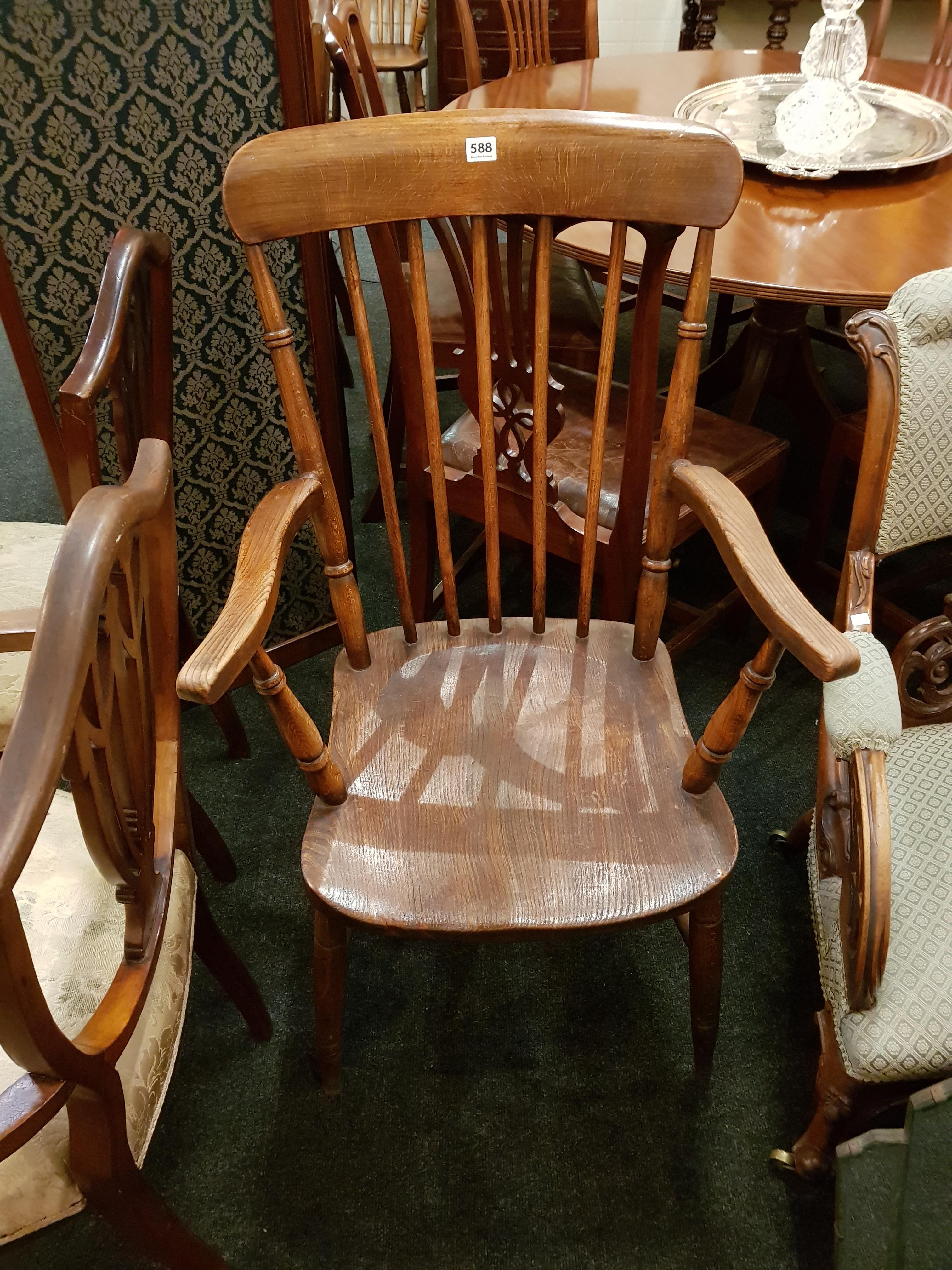 ANTIQUE WINDSOR STYLE ARMCHAIR