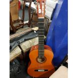 VALENCIA CG160 CLASSICAL GUITAR & CASE ON STAND