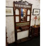 VICTORIAN TILED BACK HALL STAND