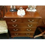 EDWARDIAN 2 OVER 3 CHEST OF DRAWERS