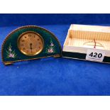 RETRO ENAMEL DRESSING TABLE CLOCK