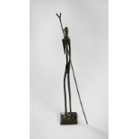 EARLY 19TH CENTURY BRONZE FIGURE OF THE GREEK GOD APOLLO WITH STAFF