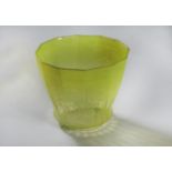 ANTIQUE LIME GREEN WITH A HINT OF VASELINE GLASS OIL LAMP SHADE