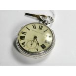 SOLID SILVER FUSEE POCKET WATCH