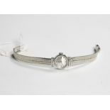 18CT WHITE GOLD LADIES OMEGA COCKTAIL WATCH WITH DIAMOND SET BRACELET