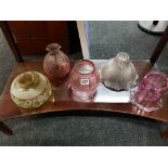 QTY OF OIL LAMP SHADES