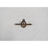 GOLD COLOURED & DIAMOND SET SWEETHEART BROOCH - ROYAL CORPS OF SIGNALS