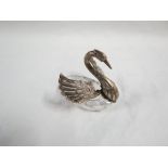 SILVER & GLASS SWAN STAMPED 800