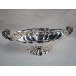 LARGE CONTINENTAL SILVER FRUIT BOWL WITH BEAUTIFULLY SCROLLED HANDLES