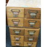 SET OF ANTIQUE INDUSTRIAL FILING DRAWERS