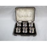 6 SILVER NAPKIN RINGS CASED - BIRMINGHAM 1933