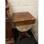 VICTORIAN ROSEWOOD SEWING TABLE