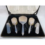 CASED SILVER BRUSH SET IN SHARMAN D NEILL CASE