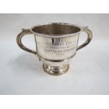 SILVER TROPHY - ENGRAVED - VANESSA CUP PRESENTED BY MESSRS FAULKNER & SAUNDERS 1925 - HALLMARKED