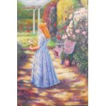 F.R. GARCIA - OIOL ON CANVAS - THE ROSE GARDEN 21'X15'