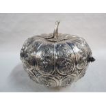 SILVER PUMPKIN - HINGED LID ARMENIAN/RUSSIAN HALL MARKS