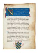 Opening leaf of a finely illuminated Venetian ducal commission appointing Aloysius Contarenus to