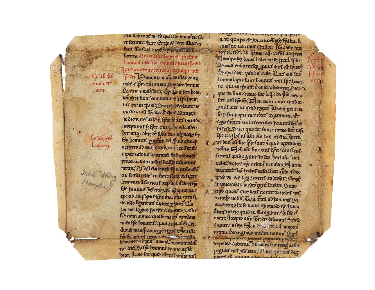 Fragment from a leaf of Florus of Lyon, Commentary on the Pauline Epistles,