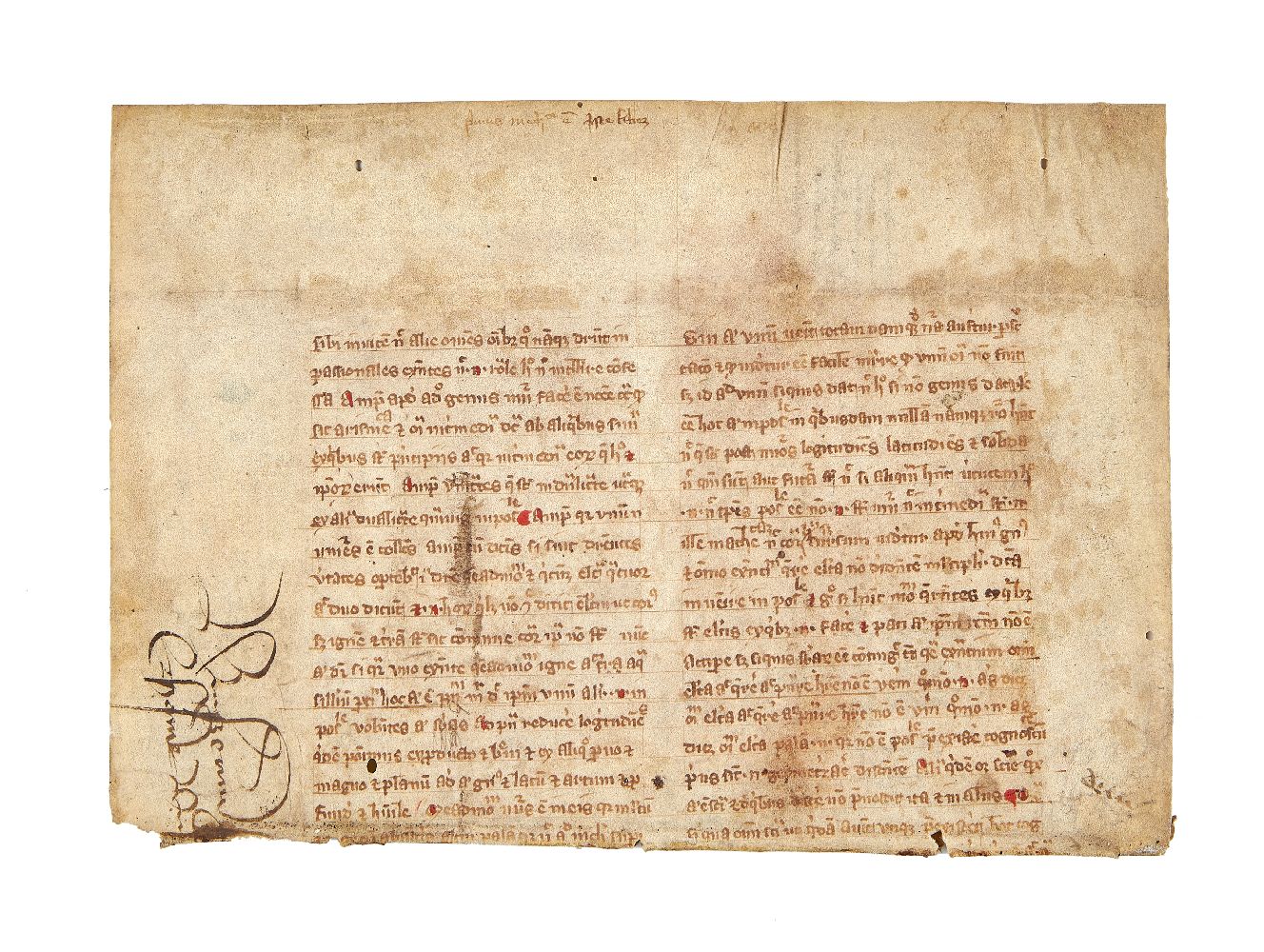 Half-leaf from a copy of Aristotle, Metaphysica