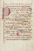 Leaf from an early and impressive Choir Book with a large initial ‘P’