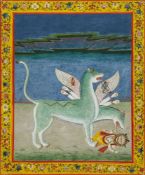 The Sharabeshwara, scene from Hindu mythology