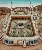 A pair of Panoramic views of Mecca and Medina