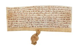 Grant of Nicholas son of Thomas, son of Herbert, to Walter of Saundeby, witnessed by Lord Ralph “