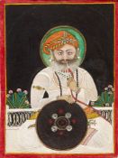 Portrait of a Seated Raja smoking a Huqqa