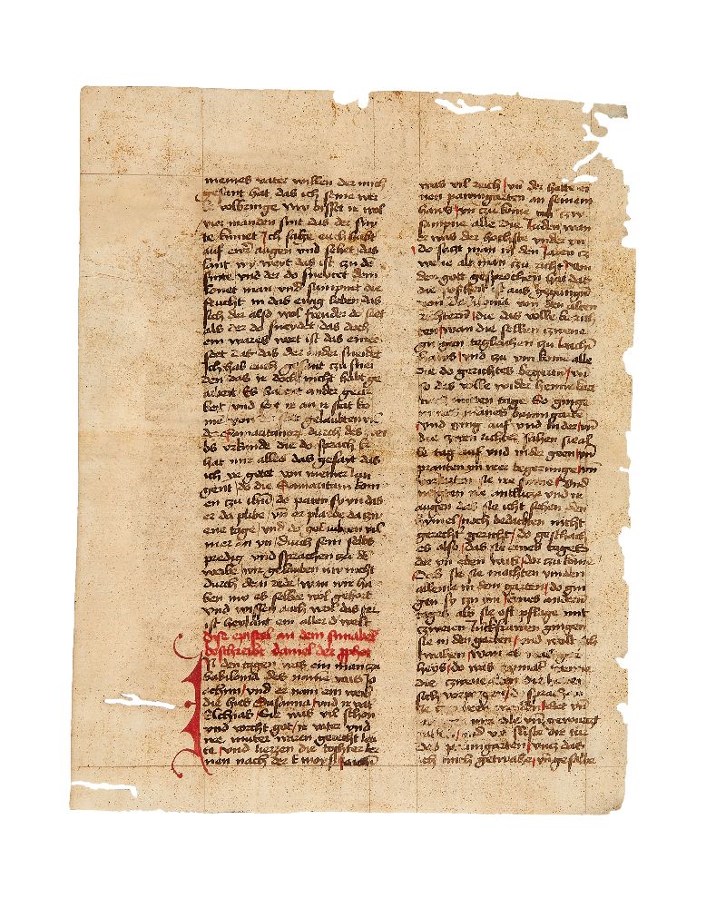 Leaves from a German Bible translation, with short openings of readings in Latin - Image 2 of 2