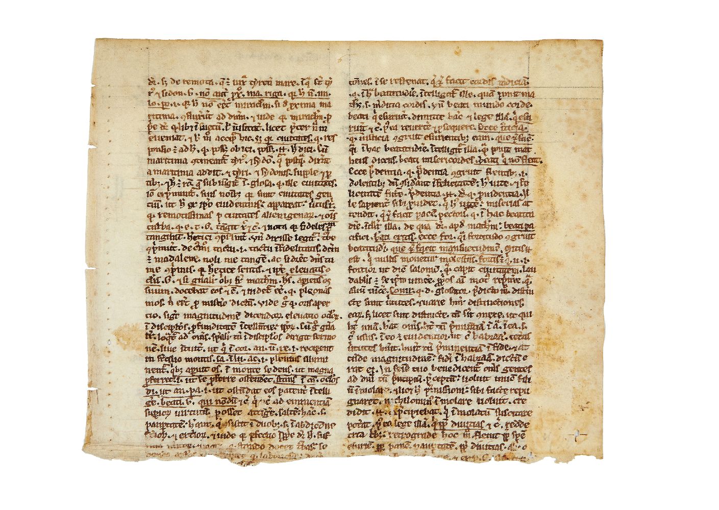 Fragment from a leaf of Hugh of Saint-Cher, Commentary on Luke