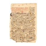 Leaf from a large Lectionary, in Coptic with Arabic rubrics, manuscript on paper