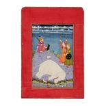 Kanada Ragini, Death of the White Elephant, scene from a Ragamala series, Indian miniature