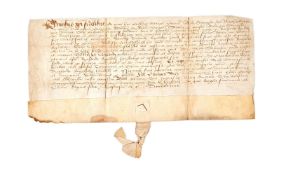 Collection of charters, wills and related documents, in Latin and English, on paper and parchment