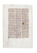 Leaf with entries for the Interpretations of Hebrew names from a University Bible